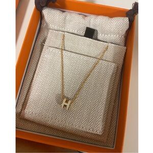 Hermes Gold Mini Pop H necklace!